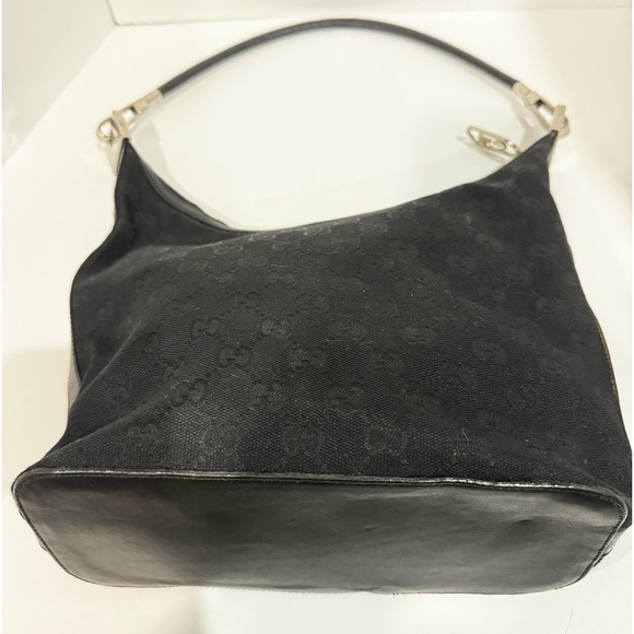 Gucci GG Canvas Hobo Black with Silver Hardware - Picture 14 of 15